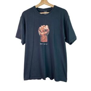 HUF L Black "F*@K Racism Hatred Ignorance Police Brutality Injustice T-Shirt